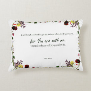 Accent Pillow Psalm von David Verses 23:4 Dekokissen