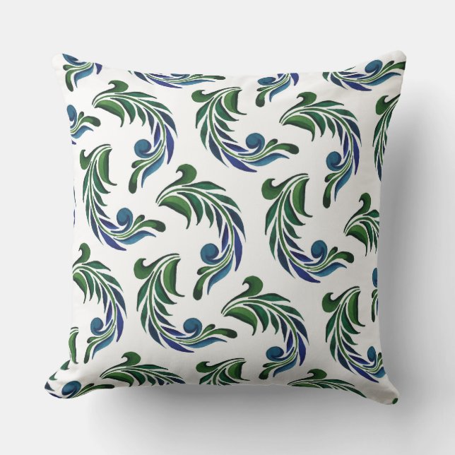 Accent Throw Pillow Peacock Feathers Kissen (Vorderseite)