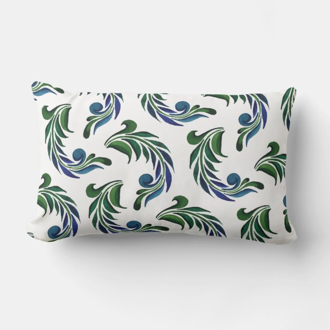 Accent Throw Pillow Peacock Feathers Lendenkissen (Vorderseite)