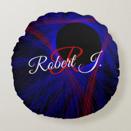 Accented Triangle Geometric Round Pillow Rundes Kissen