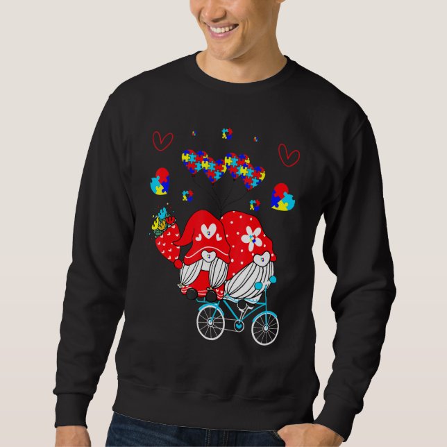Accept Understand Love Autism Awareness Gnome Vale Sweatshirt (Vorderseite)