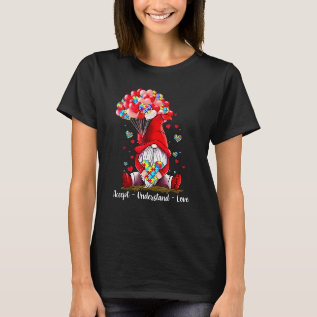 Accept Understand Love Autism Awareness Gnome Vale T-Shirt (Vorderseite)