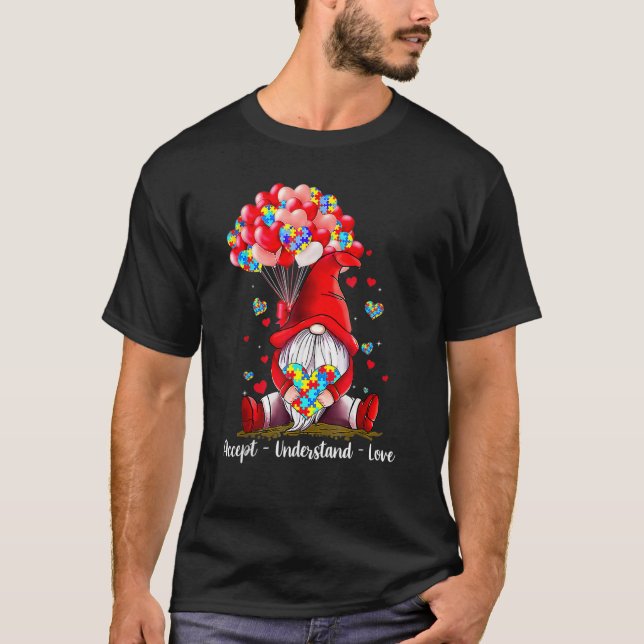 Accept Understand Love Autism Awareness Gnome Vale T-Shirt (Vorderseite)