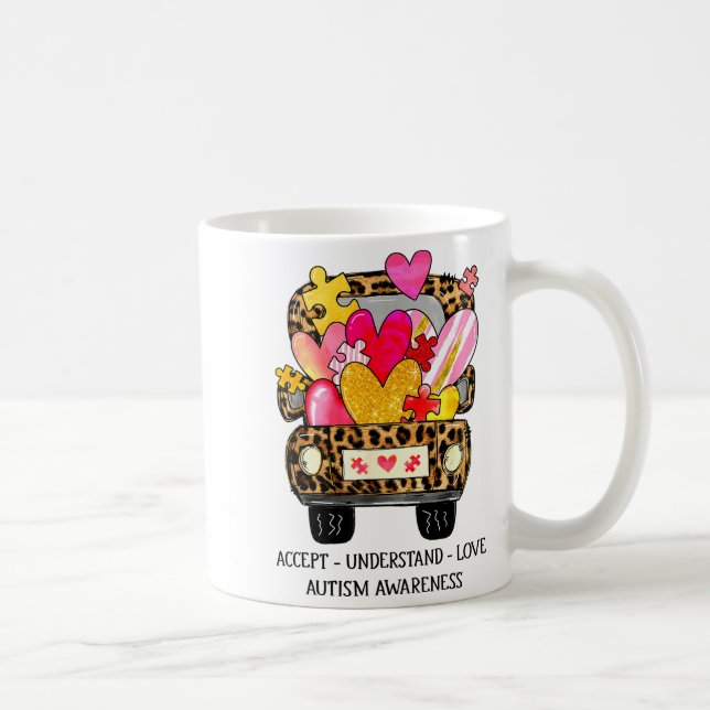 Accept Understand Love Autism Awareness Support Va Kaffeetasse (Rechts)