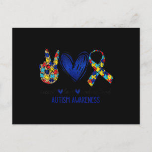 Accept Understand Love Autism Awareness T-Shirt Au Postkarte
