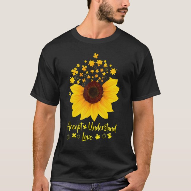Accept Understand Love Sunflower Shirt Autism Awar (Vorderseite)