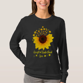 Accept Understand Love Sunflower Shirt Autism Awar