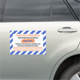 Access Aisle Car Magnet Warning - Louisville, KY