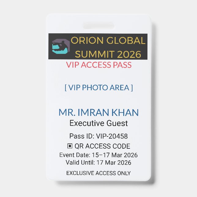 Access Badge Identification | Conference Ausweis (Vorderseite)