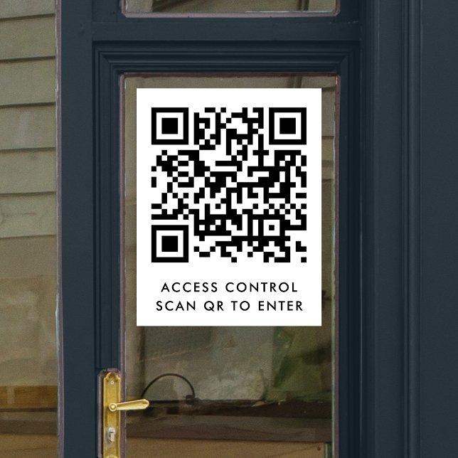 Access Control Door Lock QR Code Scan to Enter Fensteraufkleber (Von Creator hochgeladen)
