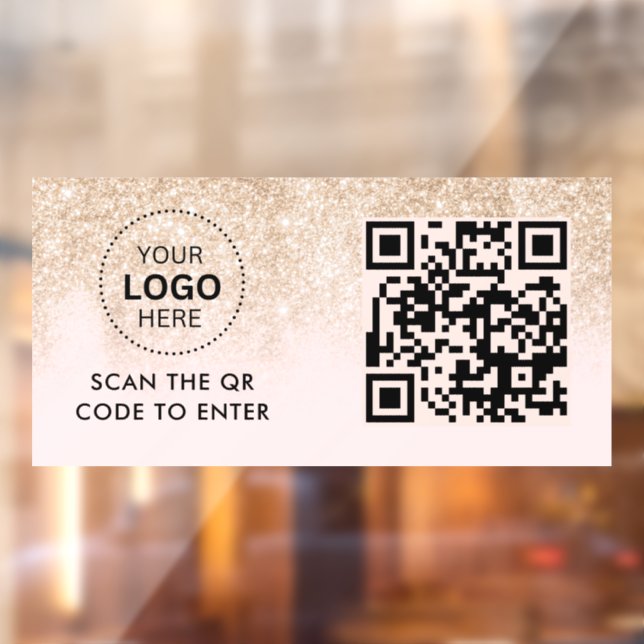 Access-Kontrolle | QR-Code-Eintrag für Firmenlogo Fensteraufkleber (Blatt 2)