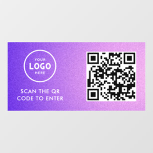 Access-Kontrolle QR-Code-Firmenlogo - Blauer Ein Fensteraufkleber
