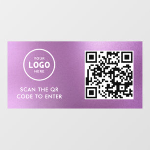 Access-Kontrolle QR-Code-Firmenlogo - Blauer Ein Fensteraufkleber