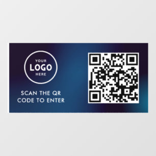 Access-Kontrolle QR-Code-Firmenlogo - Blauer Ein Fensteraufkleber