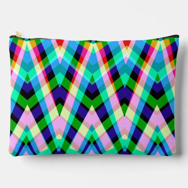 Accessoires Pouch, ein kariertes Zickzackmuster Zubehörtasche (Vorderseite)