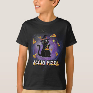 Accio Pizza Zauberassistent für die schwarze Katze T-Shirt