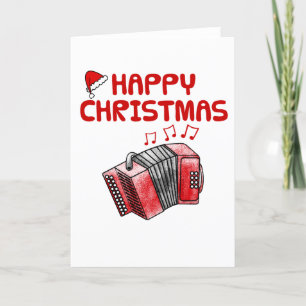 Accordion Christmas Card Folkmusiker Dankeskarte