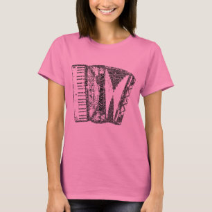Accordion Gestalteter Word Art Schwarzer Text T-Shirt