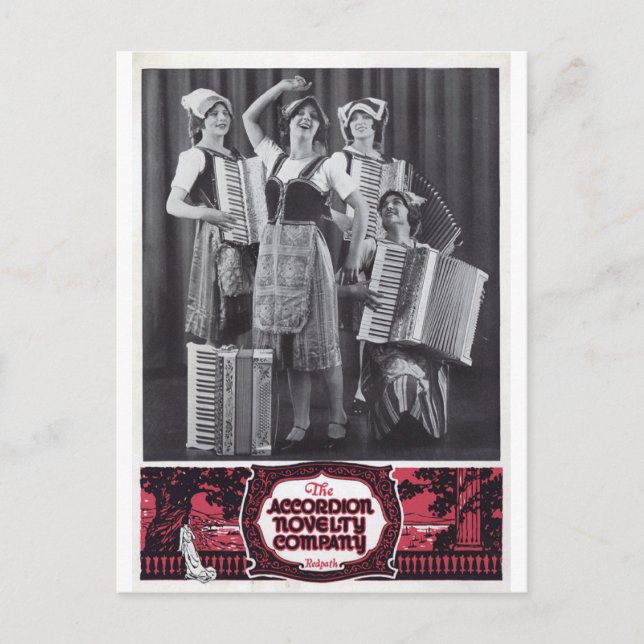 Accordion Girls Vintage Ad Postkarte (Vorderseite)