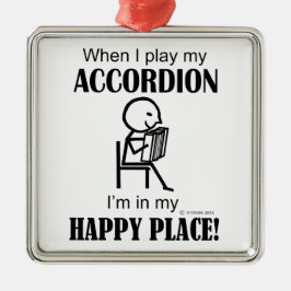 Accordion Happy Place Silbernes Ornament