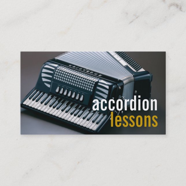 Accordion Lessons Music Instruments Lehrer Visitenkarte (Vorderseite)
