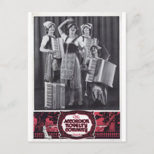 Accordion Mädchen Vintage-Werbung Postkarte