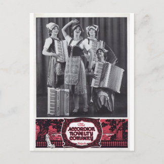 Accordion Mädchen Vintage-Werbung Postkarte