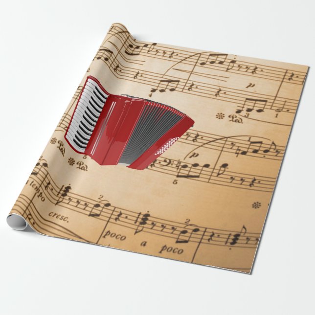 Accordion Music, populäres Design, Geschenkpapier (Ungerollt)