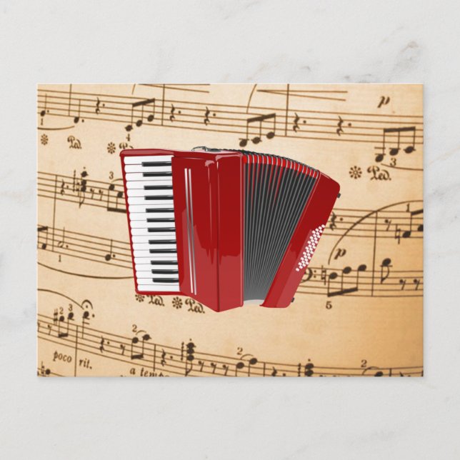 Accordion Music, populäres Design, Postkarte (Vorderseite)