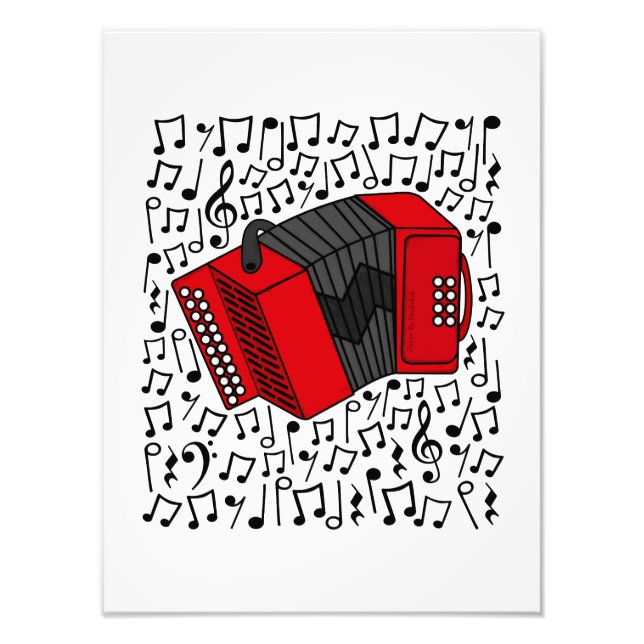 Accordion Musical Notes Accordionist Folkmusiker Fotodruck (Vorne)