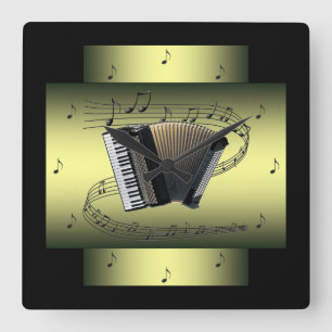 Accordion~ Musical Swirl ~ Anmerkungen ~ * Quadratische Wanduhr