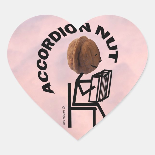 Accordion Nut! Heftsticker Herz-Aufkleber (Vorderseite)