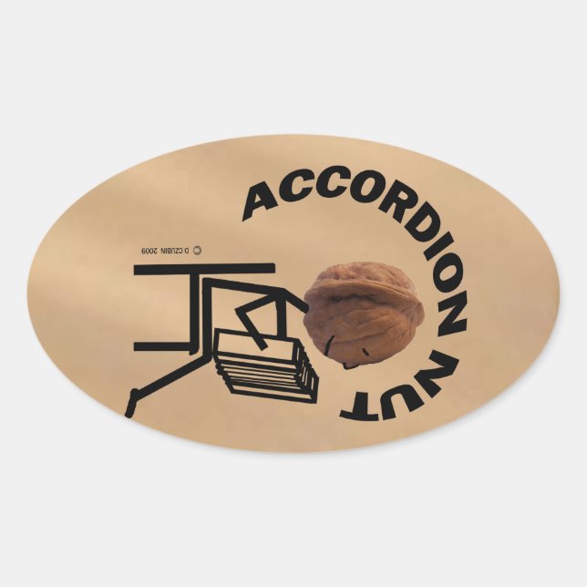 Accordion Nut! Ovalkleber Ovaler Aufkleber (Vorderseite)