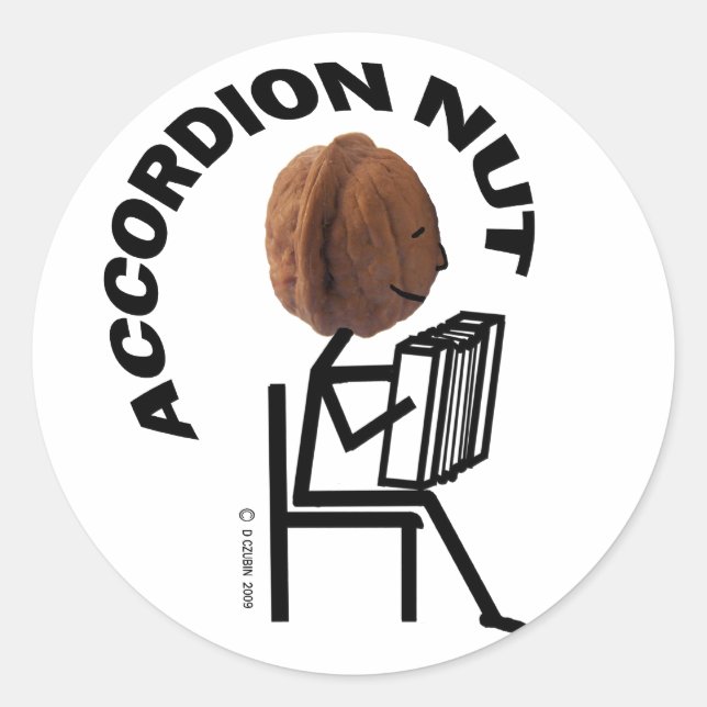 Accordion Nut Runder Aufkleber (Vorderseite)