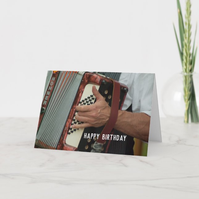 Accordion Player Accordionist Party Start Geburtst Karte (Vorderseite)