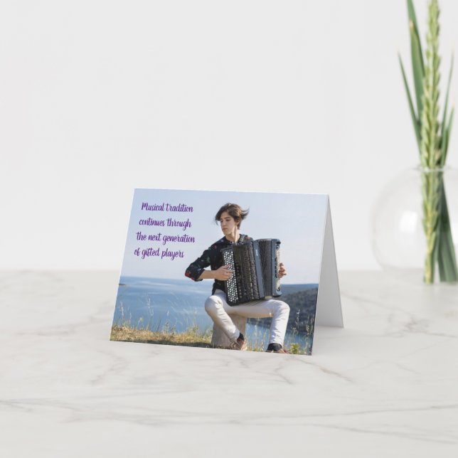 Accordion Player Accordionist Traditioneller Musik Karte (Vorderseite)