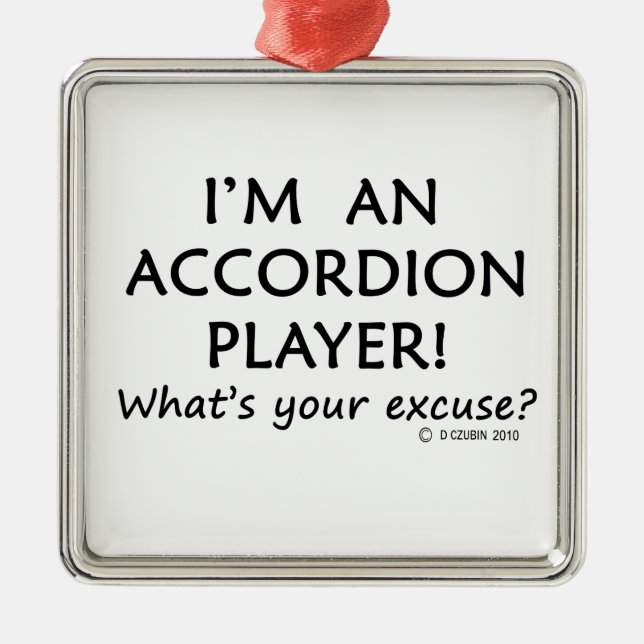Accordion Player Entschuldigung Silbernes Ornament (Vorne)