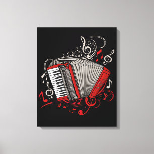 Accordion Player Gift Men Folk Music Accordion Leinwanddruck