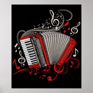 Accordion Player Gift Men Folk Music Accordion Poster