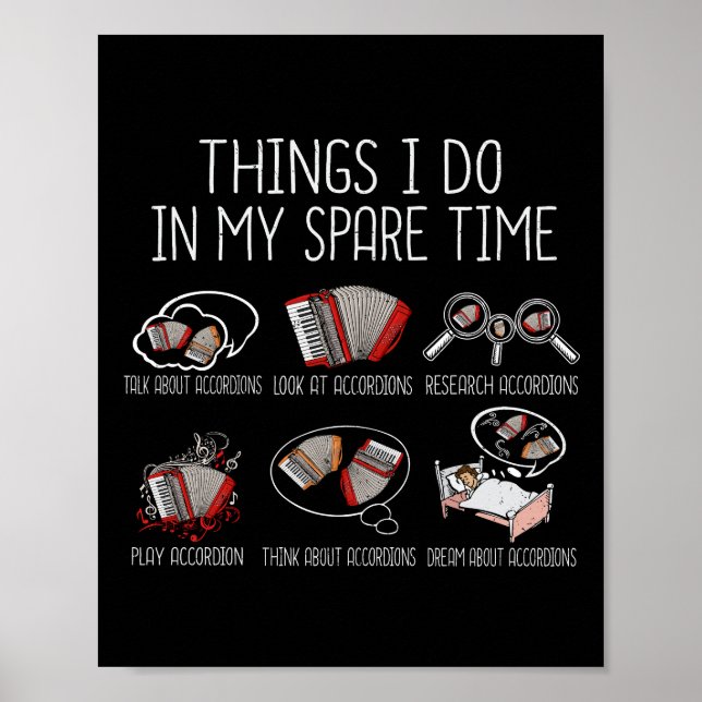 Accordion Player Gift Men Folk Music Accordion Poster (Vorne)