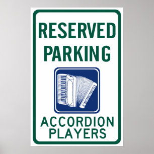 Accordion Player Parking Poster