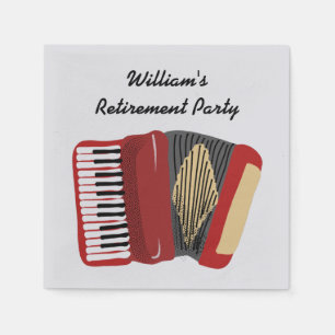 Accordion Players Polka Themed Party Serviette