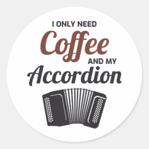 Accordion Polka Music Musician Kaffeegenuss Runder Aufkleber
