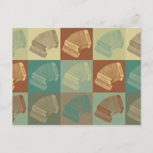 Accordion Pop Art Postkarte