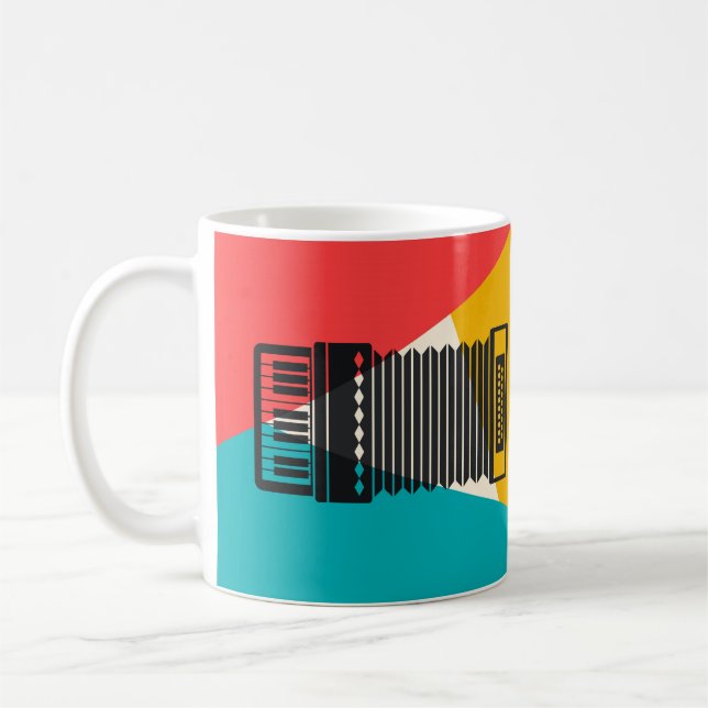 Accordion Tri Colour - Türkisfarbene Coral Gold Mu Kaffeetasse (Links)