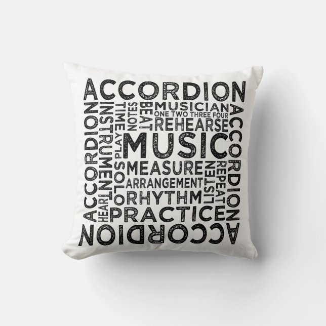Accordion Typografie Kissen (Vorderseite)