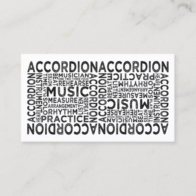 Accordion Typografie Visitenkarte (Vorderseite)