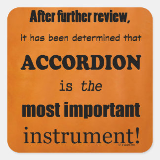 Accordion Wichtigster Instrument-Quadrat-Aufkleber Quadratischer Aufkleber