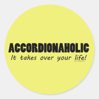 Accordionaholic Life Classic Round Sticker