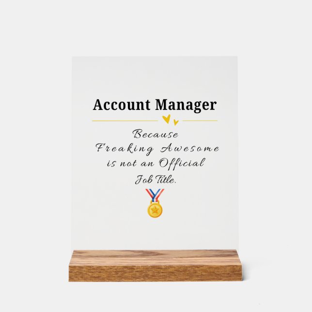 Account Manager Acrylschild (Vorderseite)